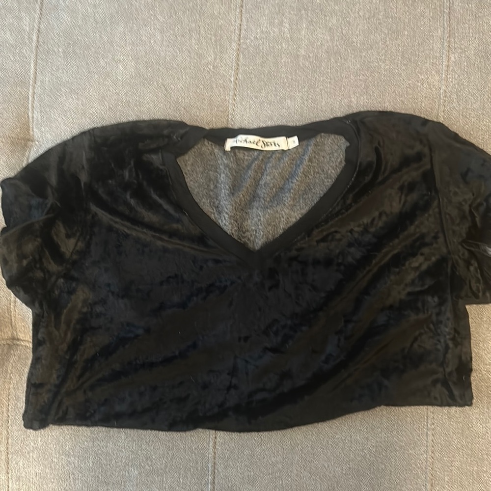Michael Stars Size Small NWOT Black Velour Tee